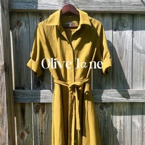 Sharagano Laurel Leaf Midi Shirt Dress